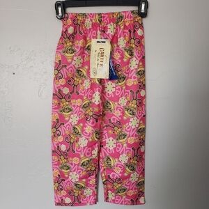 Carters Watch the Wear NWT Girls 5/6 Pink Fleece Monkey Snow Pajama Pants Winter